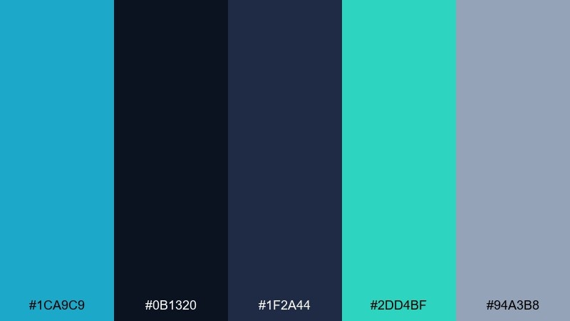 tech dashboard pacific blue color palette with hex codes