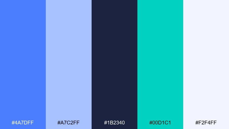 tech gradient cornflower blue color palette with hex codes