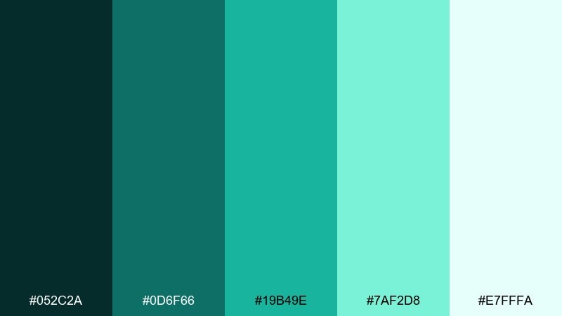 tech gradient jade color palette with hex codes