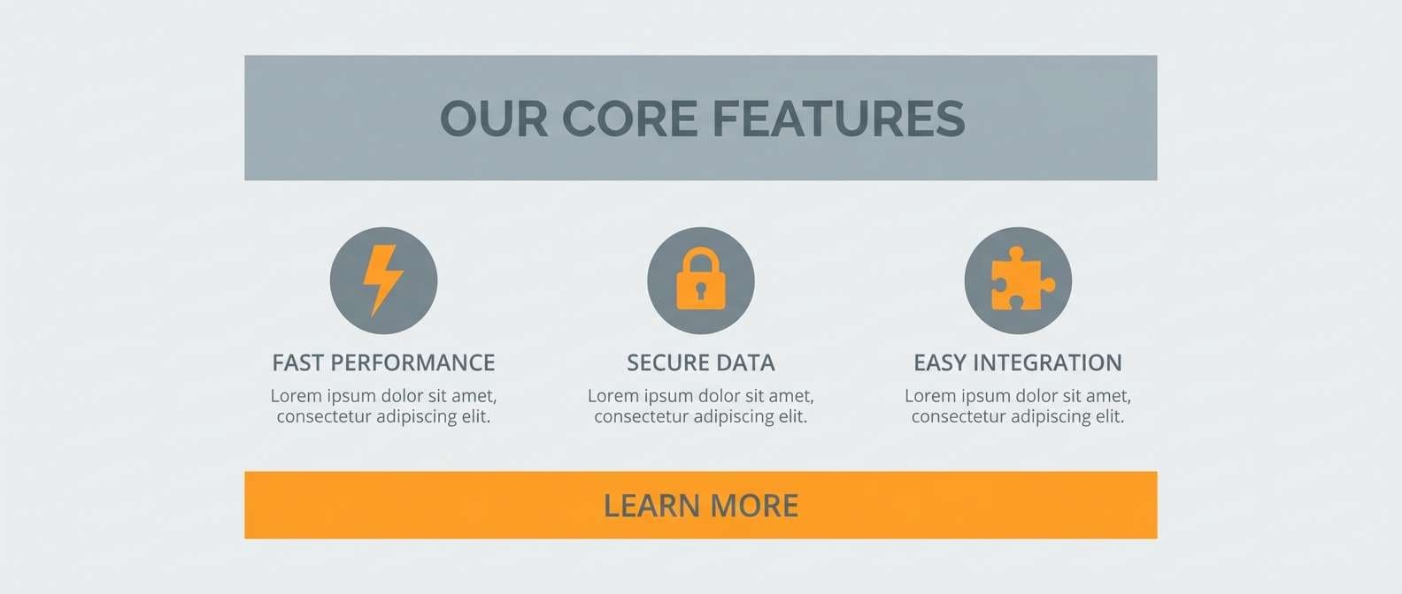 tech landing feature section