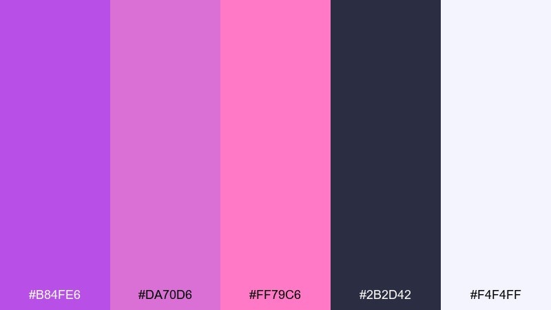 tech orchid gradient orchid color palette with hex codes