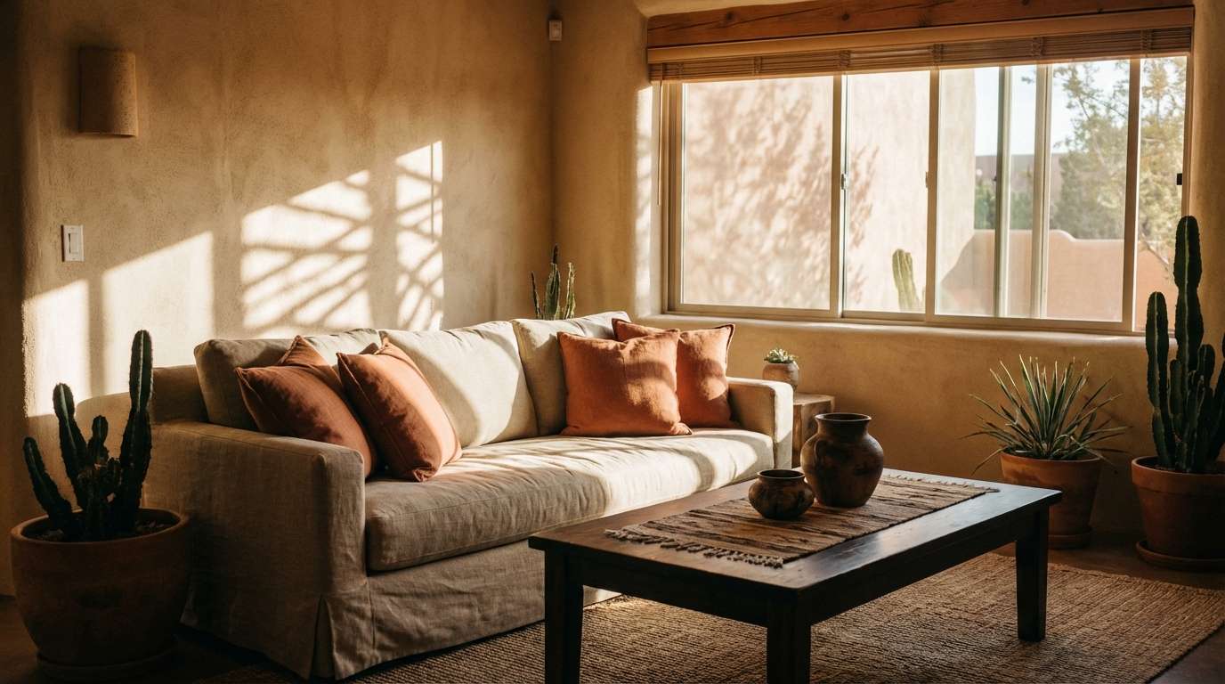 sunbaked adobe living room