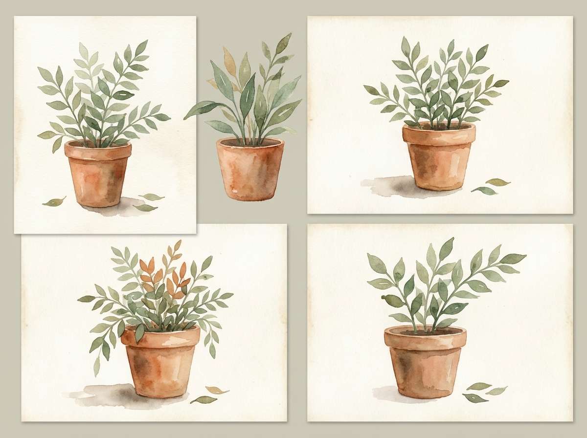 botanical terracotta watercolor
