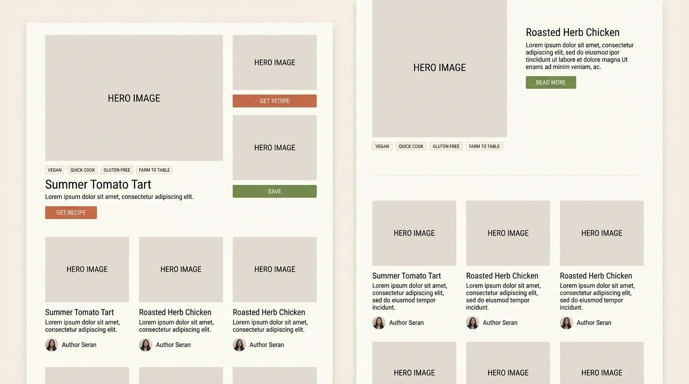 tuscan recipe blog layout