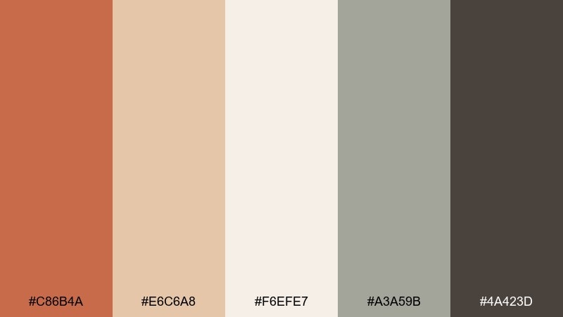 terra mist color palette with hex codes