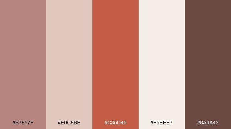 terracotta atelier rose taupe color palette with hex codes