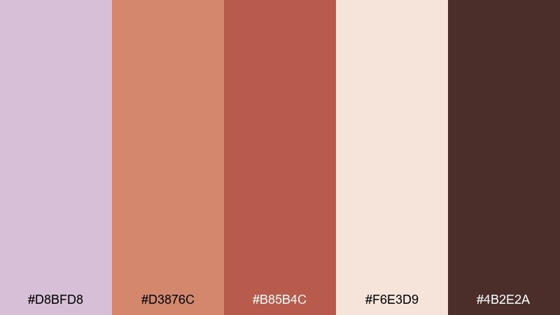 terracotta atelier thistle color palette with hex codes