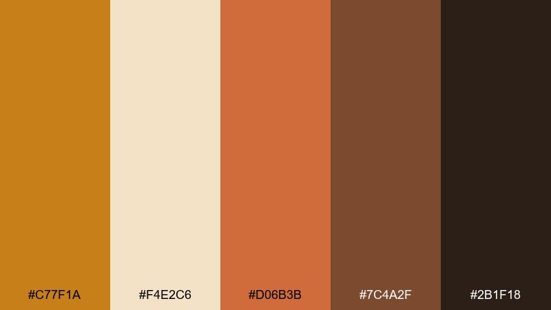 terracotta bistro ochre color palette with hex codes