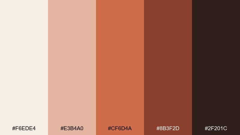 terracotta bloom autumn color palette with hex codes