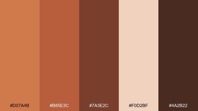 terracotta bloom earth color palette with hex codes