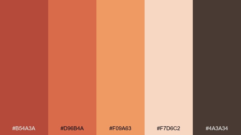 terracotta bloom red orange color palette with hex codes