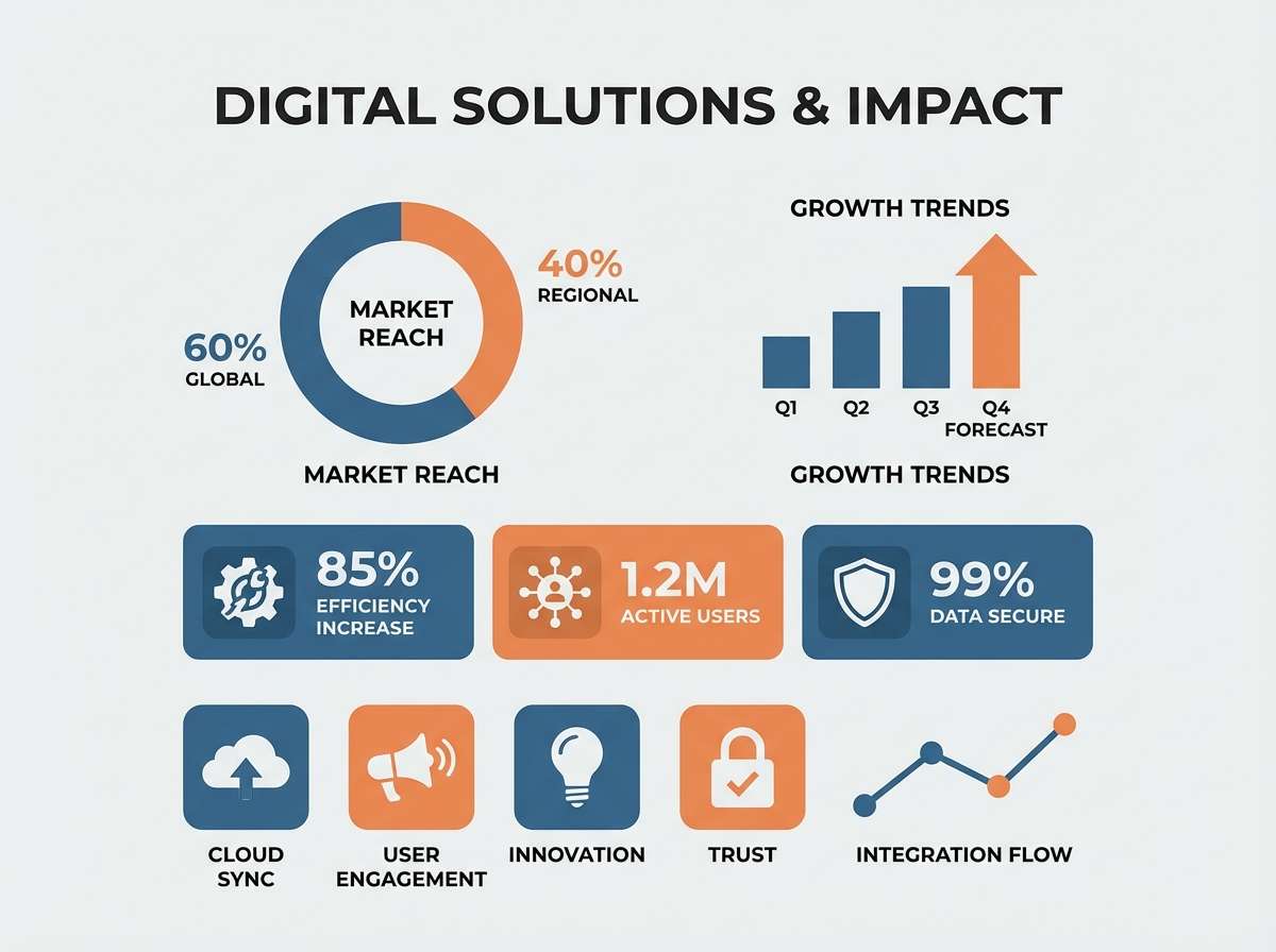 infographic orange blue