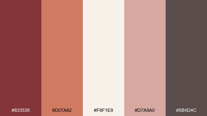 terracotta breeze tuscan red color palette with hex codes