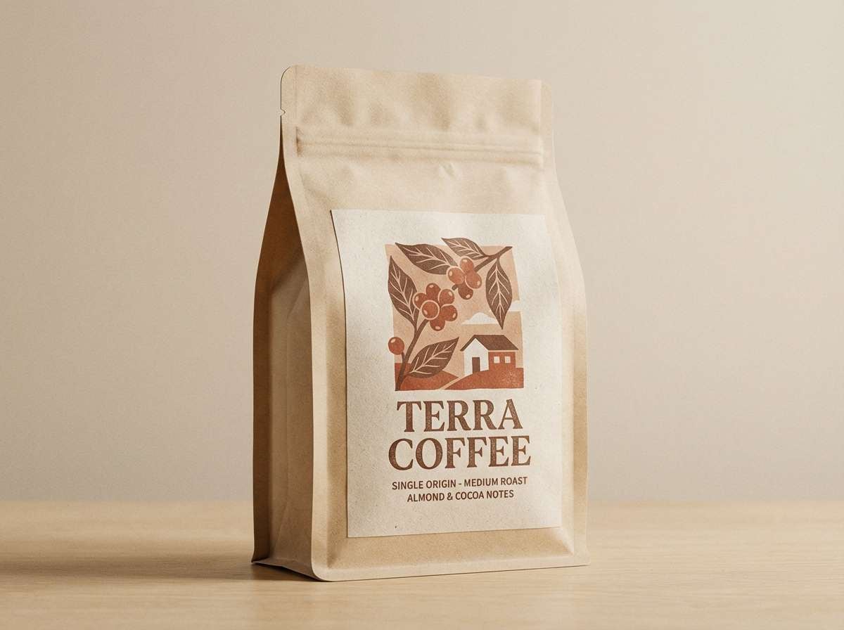 terracotta coffee bag packaging