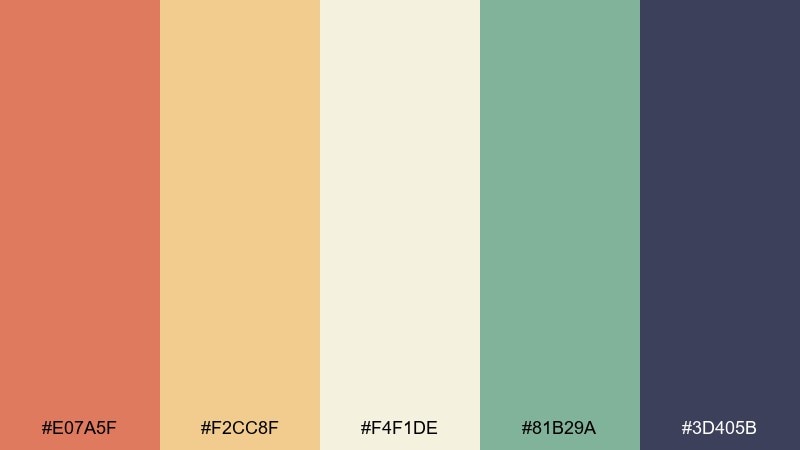 terracotta dawn color palette with hex codes