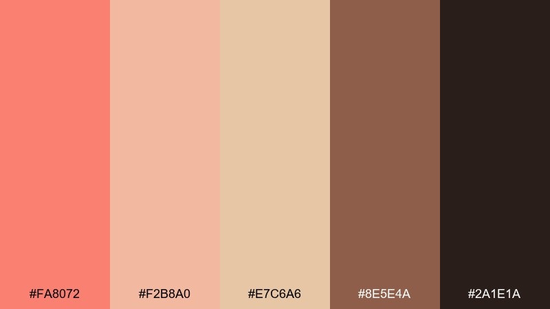 terracotta dessert salmon pink color palette with hex codes