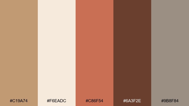 terracotta dune fawn color palette with hex codes