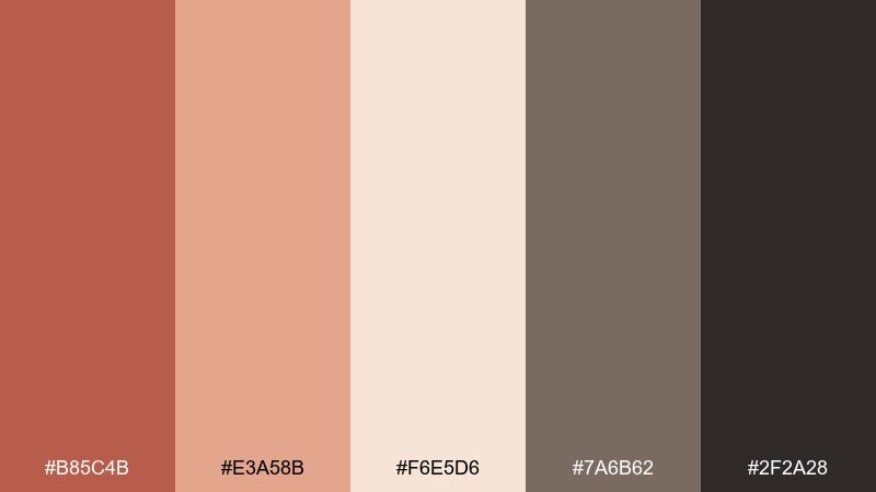 terracotta dusk boho wedding color palette with hex codes