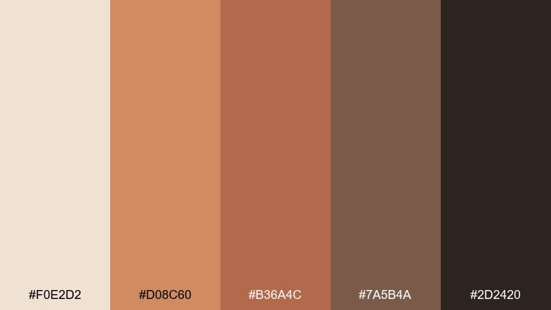 terracotta dusk earthy color palette with hex codes