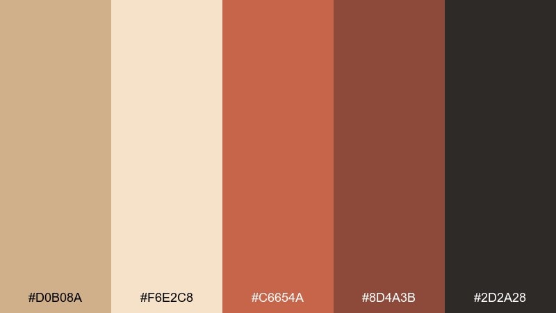 terracotta glow color palette with hex codes