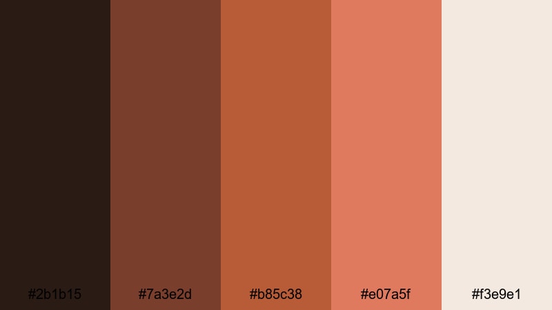 terracotta hearth color palette with hex codes