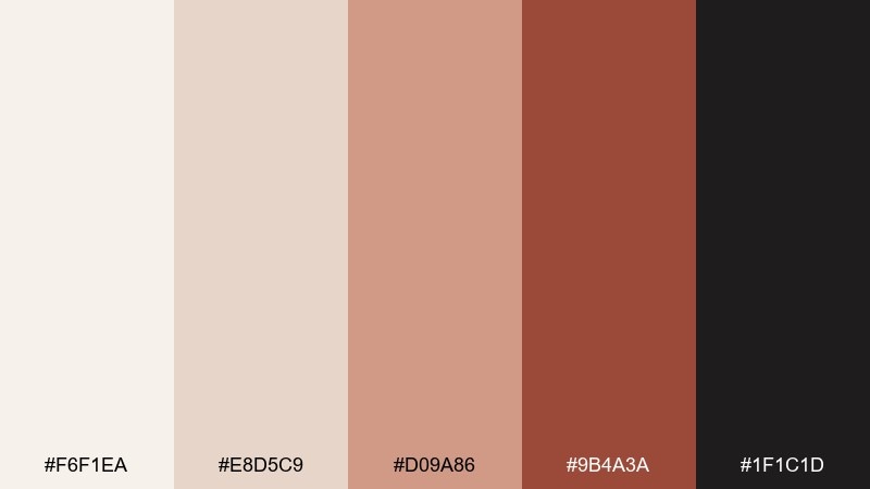 terracotta ink magnolia color palette with hex codes