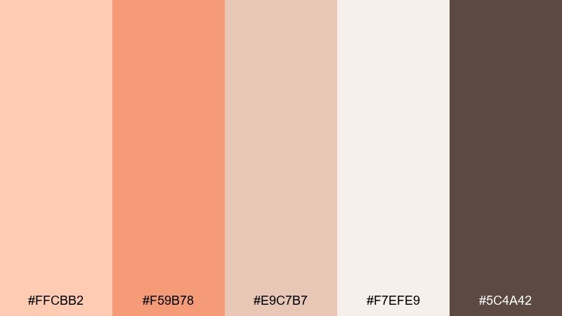 terracotta latte color palette with hex codes