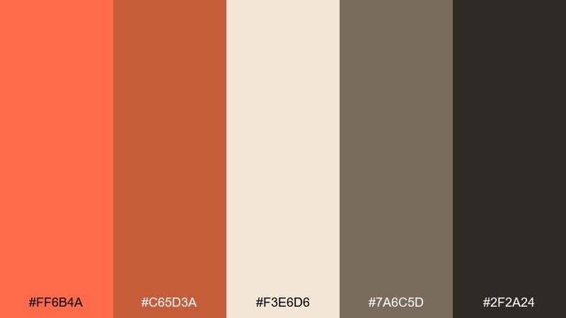 terracotta linen color palette with hex codes