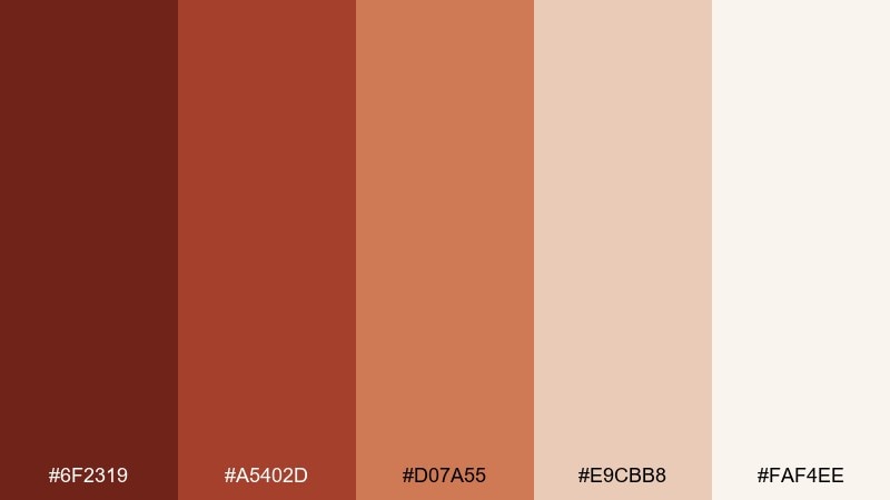 terracotta linen mahogany color palette with hex codes