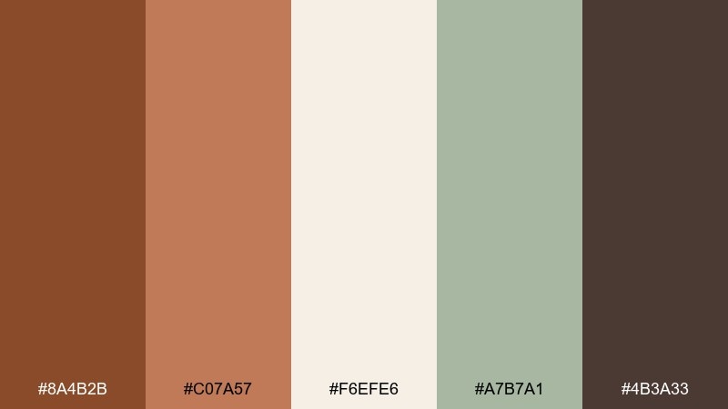 terracotta linen russet color palette with hex codes
