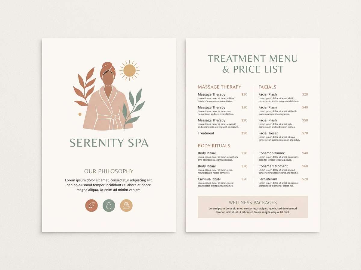 spa brochure in terracotta neutrals