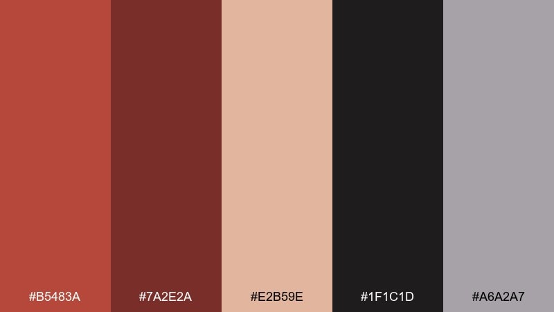 terracotta nightfall jasper color palette with hex codes