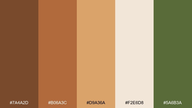 terracotta orchard golden brown color palette with hex codes