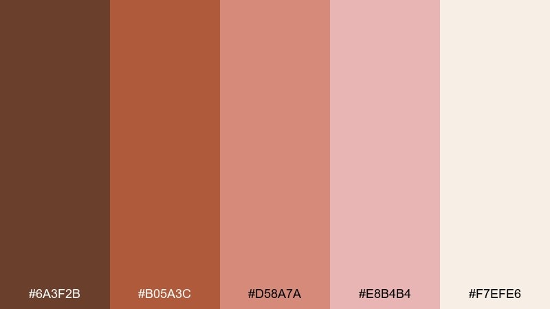 terracotta petal color palette with hex codes