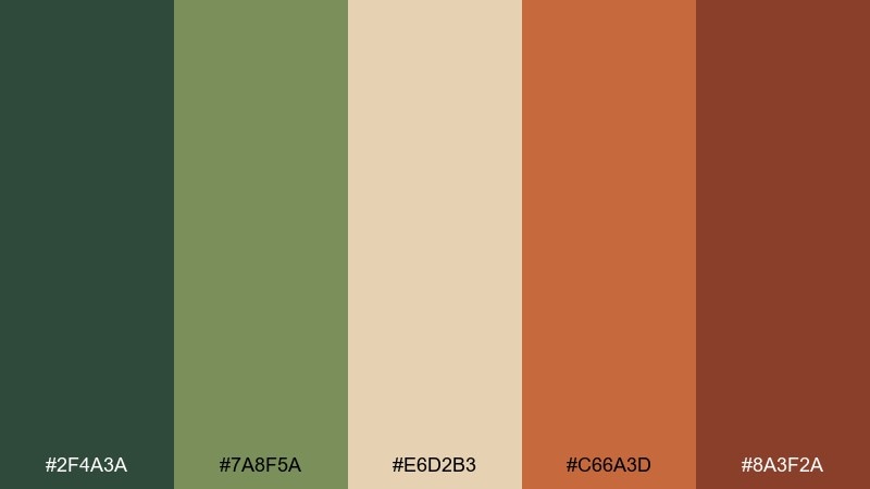 terracotta pot botanical color palette with hex codes