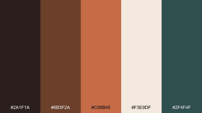 terracotta proof portfolio color palette with hex codes
