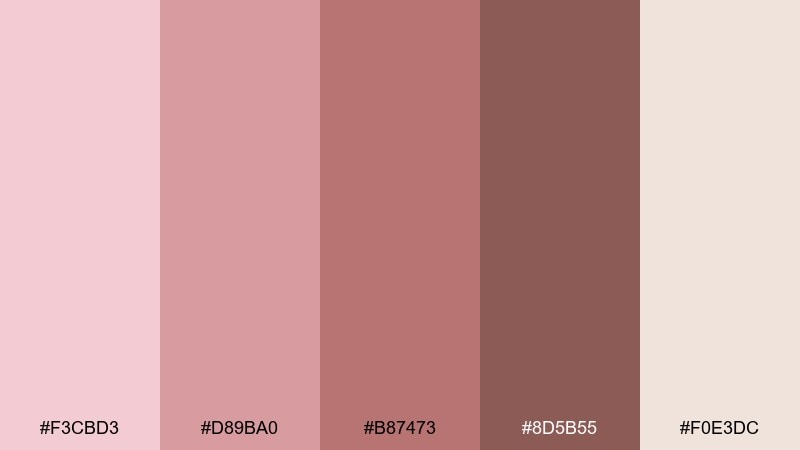 terracotta rose rose blush color palette with hex codes