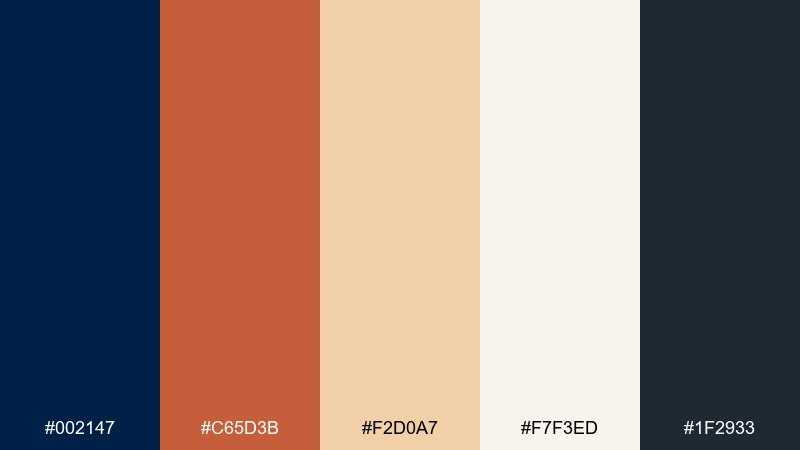 terracotta studio oxford color palette with hex codes