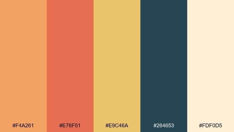 terracotta sunrise color palette with hex codes