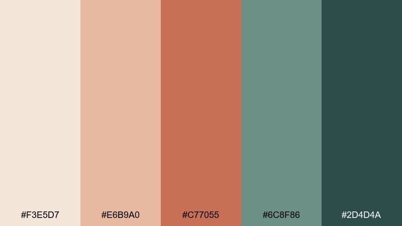 terracotta towel desert oasis color palette with hex codes