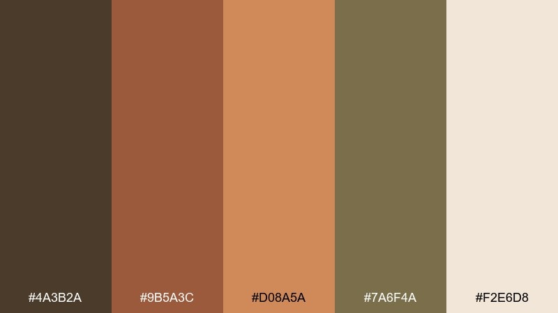 terracotta trail nature color palette with hex codes