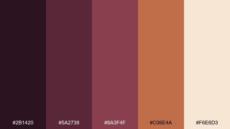 terracotta trellis vineyard color palette with hex codes