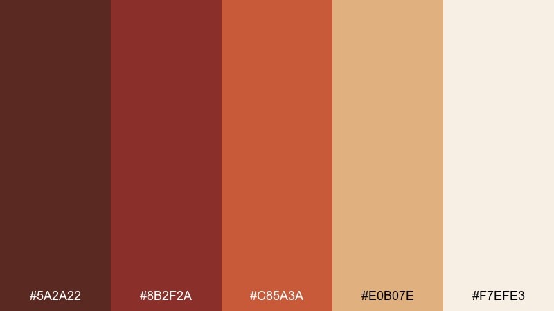 terracotta truffle color palette with hex codes
