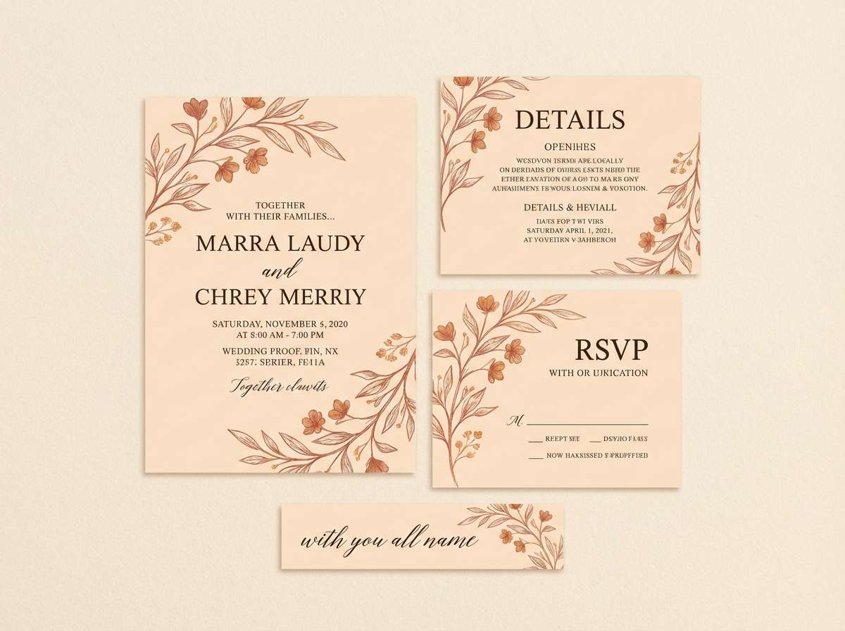 terracotta wedding invitation set