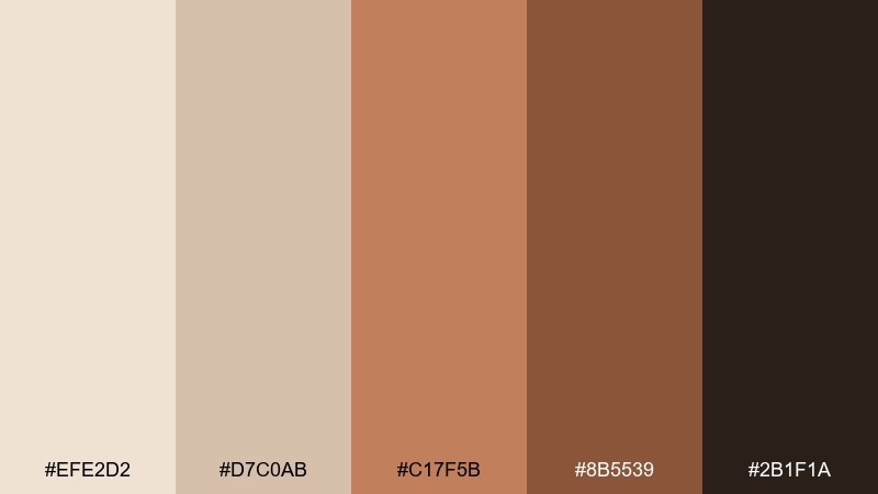 terracotta whisper bone color palette with hex codes
