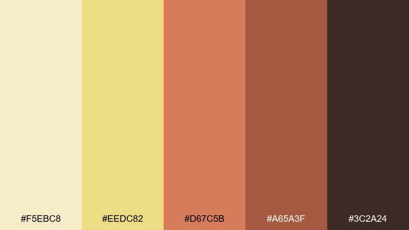 terracotta whisper flax color palette with hex codes