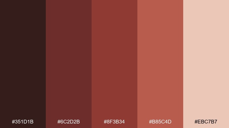 terracotta wine color palette with hex codes
