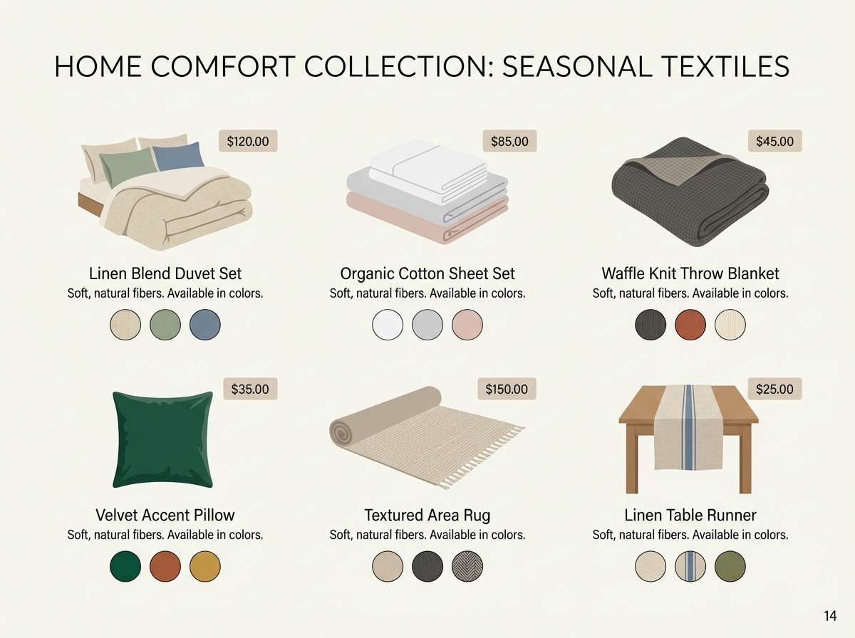 textile catalog page layout