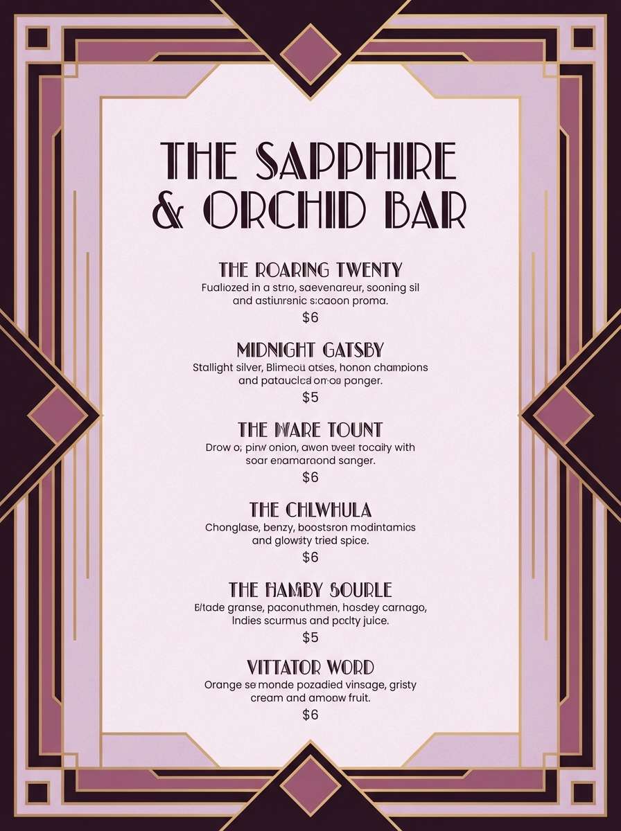 art deco menu design