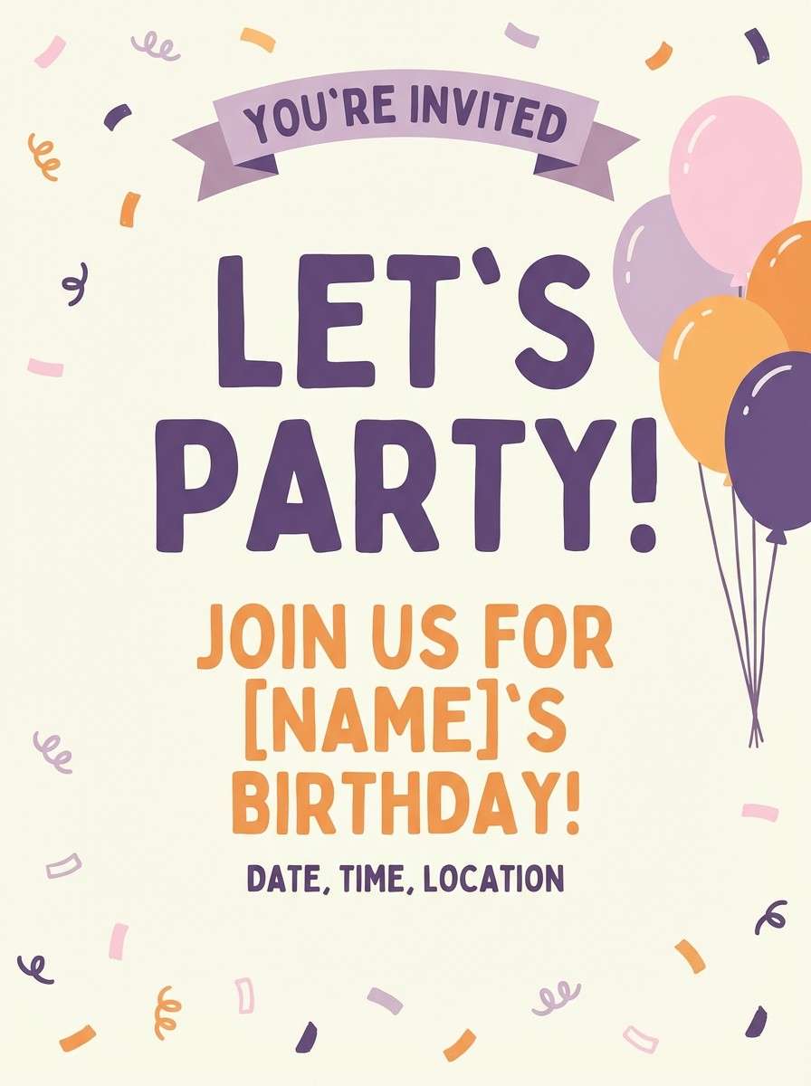 kids pastel party invite